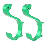 uxcell　 洋服掛け　アルミニウム　壁　浴室　タオルホルダー　フック　ハンガー　グリーン　2個入り