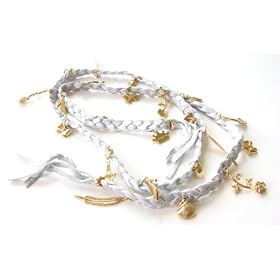 Disney Couture 14KT Gold Plated Multi Charms Leather Wrap Bracelet -- We Do Not Ship To Japan or...