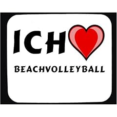 Mauspad mit Ich liebe Beachvolleyball Dekoration