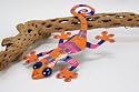 Metal Gecko Hanging Garden Sculpture - Orange/Purple