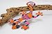 Metal Gecko Hanging Garden Sculpture - Orange/Purple