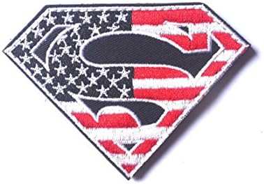 Tactical Superman Shield US Flag Patch Velcro Patch / Morale Patch (Style 6, 1PC)