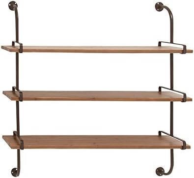 Brown Wooden 3-shelf Wall Unit, Includes a polished, shiny finish to enhance decor