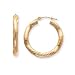 14k Gold Hoop Earrings with Wave Round Diamond Cut 1
