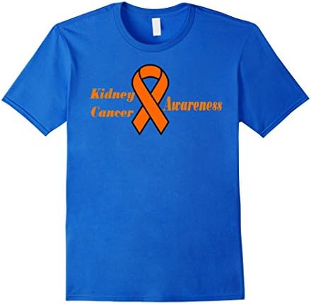 Men's Kidney Cancer Awareness Orange Ribbon Support T Shirt Small Royal Blue