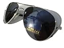 Silver Aviator Sunglasses with Semi Mirrored Lenses Mens and Womens Shades