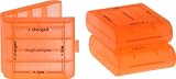 (3 Pack) AA / AAA Bright Orange 4 Cell Battery Case with Charge Reminder Markings