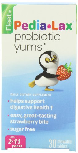 Pedia-lax probiotic yums, strawberry, 30 chewable table…