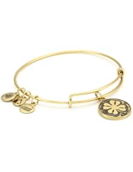 Alex and Ani Bangle Bar "Four Leaf Clover" Russian-Gold Expandable Bracelet