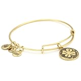 Alex and Ani Bangle Bar "Four Leaf Clover" Russian-Gold Expandable Bracelet ~ Alex and Ani
