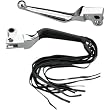 LEATHER MOTORCYCLE LEVER COVERS 12 FRINGE