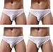 WINDAY Men Briefs Breathable Ice Silk Triangle Bikinis and Briefs N04 L/US M 4-Pack White