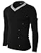 Doublju Mens V-Neck Sweater with Tipping