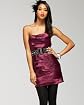 Strapless Belted Silky Collage Dress main image