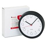 UNIVERSAL OFFICE PRODUCTS Cubicle Clock, 6in, Black, 1 AA Battery