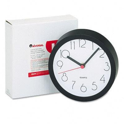 Cubicle Clock - 6in - Black - 1 AA Battery