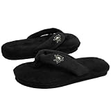 NHL Pittsburgh Penguins Ladies Black Plush Thong Flip Flop Slippers (5/6)