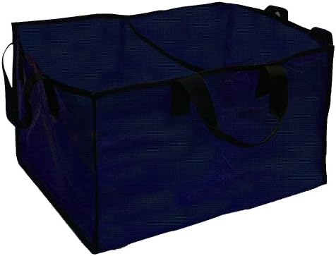 BetterBasket BB2-Navy Blue Two-Compartment Mesh Laundry & Utility Basket