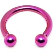 12 Gauge Pink Grade 5 Titanium Horseshoe Circular Barbell
