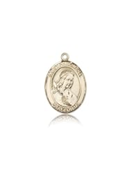 Free Engraving Included Medal-14k Gold St. Saint Philomena Medal 3/4" 8077KT w/o Chain w/Box Patron Saint of Children