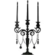 21 Inch Candelabra Silhouette Temporary Removable Wall Sticker, Black