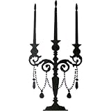 21 Inch Candelabra Silhouette Temporary Removable Wall Sticker, Black