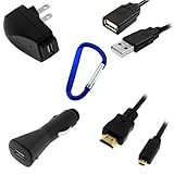 GTMax 5pcs-Micro hdmi + Extension USB Cable+ USB Car + USB Travel Charger + ....
