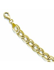 Leslies 10k Yellow Gold Triple Link Flat Curb Bracelet