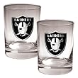 NFL Oakland Raiders Two Piece Rocks Glass Set - Primary Logo