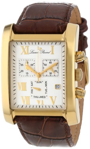 Lucien Piccard Men's 98041-YG-02S Classico Chronograph Silver Dial Brown Leather Watch Lucien Piccard Men's 98041-YG-02S Classico Chronograph Silver Dial Brown Leather Watch
