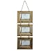 Chic & Shabby Rustic Natural Wooden Triple Three 3 Hanging Photo Frame 6x4"
