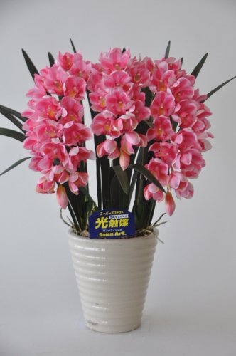 シンビジューム ピンク Sサイズ 3本 光触媒造花の国内生産品 24時間効果持続のダブルコーティング 