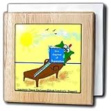 Londons Times Famous People Places Books Cartoons - 6 DEGREES OF SEPARATION - Tile Napkin Holders