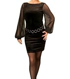Blue Banana - Tunique ou mini robe en velours noir brillant