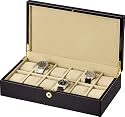 Auer Accessories Leda 80312B Watch Box For 12 Watches Piano polish