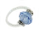 Light Sapphire Single Band Solitaire Swarovski Crystal Ring