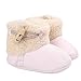 Elevin(TM)Baby Girl Boy Soft Sole Crib Shoes Anti-slip Prewalker Shoes Snow Boots (0~6M, Pink)