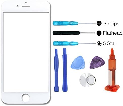 Generic Front Screen Glass Lens Replacement Kit with LOCA UV Glue For iPhone 6 Plus (White+UV Glue)