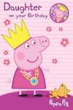 Peppa Pig - Daughter Birthday Card With badge