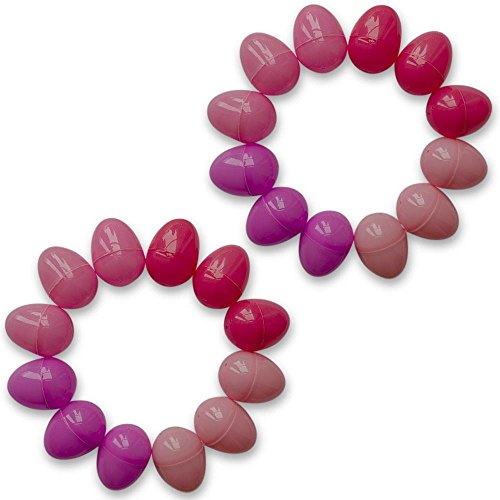Set of 24 Pink Plastic Easter Eggs