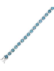 Blue Topaz Sterling Silver Tennis Bracelet