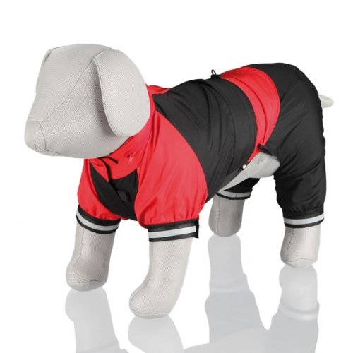 Trixie 30196 Cayres Regenanzug, L: 55 cm, schwarz / rot
