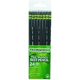 Dixon Ticonderoga Wood-Cased #2 Pencils, Box of 24, Black (13926)