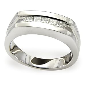 14k Choice of White or Yellow Gold Diamond Mens Ring (1 2 cttw, H-I Color, I1... by Amazon.com Collection