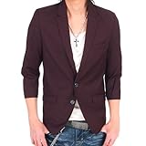 MCエムシー着まわしの利くスーツ生地7分袖テーラードジャケット 