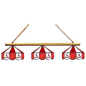 Imperial St. Louis Cardinals Licensed Three Shade Stained Glass Billiard Table Lamp