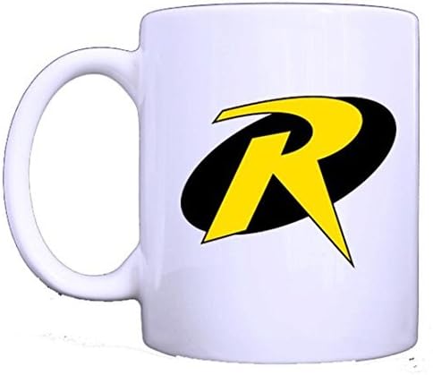 White Ceramic Mug Tea Mug Coffee Cup in 11oz sizes Batman Robin Logo Print by Ideal Mug