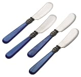 Rosanna Pearlized Blue Napoleon Espresso Spoons, Set of 4