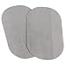 1 Pair Oval Flocking Fabric Iron on Elbow Knee Patches 18x11cm (Light Grey)