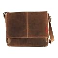 Messenger-Bag / B�chertasche aus ge�ltem Buffalo Leder 38x29x11 cm von Outback Model: Kalgoorlie